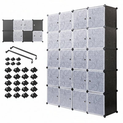 Mondeer 20 Cube Diy Wardrobe Modular Plastic Closet Organizer For Clothes And Shoes from B&Q