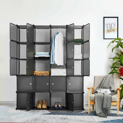 20 Cube Diy Plastic Wardrobe Organizer Modular Closet Storage For Clothes from B&Q