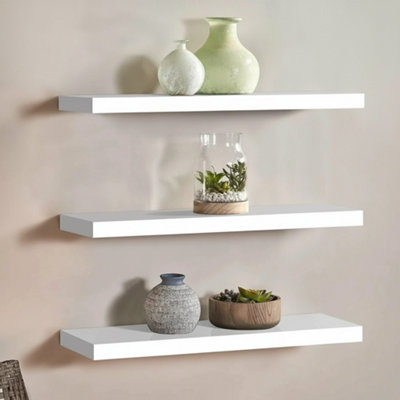 Set Of 3 Floating Wall Shelves Picture Ledge Display Rack Book Shelf Uk from B&Q