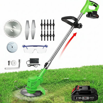 21V Electric Cordless Grass Trimmer Strimmer Garden Edger Cutter With 2 Batteries from B&Q