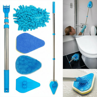  - Bathroom Mop And Tile Cleaning Kit For Shower Bath Screen And Floor Scrubber Tool