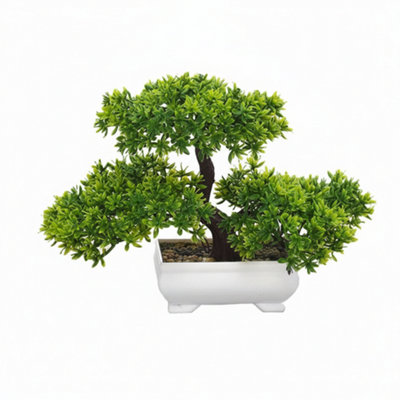 Artificial Bonsai Pine Tree In Pot Fake Plant For Home Office Decor