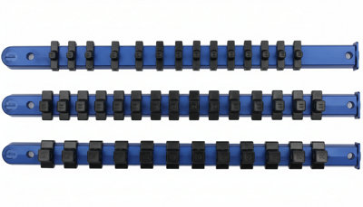 3 Piece Socket Storage Holder Organizer Plastic Rails For 1 4 3 8 1 2 Sockets Bergen from B&Q