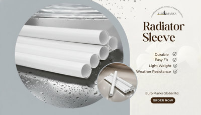  - 8X White Radiator Pipe Covers 15mm X19.5Cm Snap On Sleeves