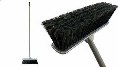 Soft Bristle Indoor Broom Long Handle Floor Sweeper from B&Q