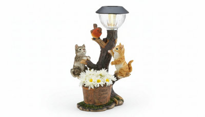 Garden Animal Statue Animal Light Decor Cat Sculpture from B&Q