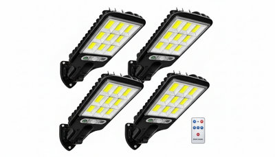 6000W Solar Pir Motion Sensor Wall Lamp Set 4 Pack from B&Q