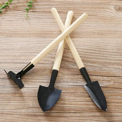 Mini Gardening Tools Set Includes Pot Rake Trowel And Shovel Set Of 3 from B&Q