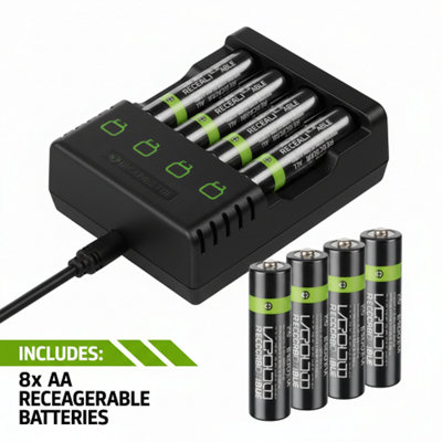Rechargeable Aa Aaa Batteries With Charging Dock Aa 2100Mah Aaa 800Mah from B&Q