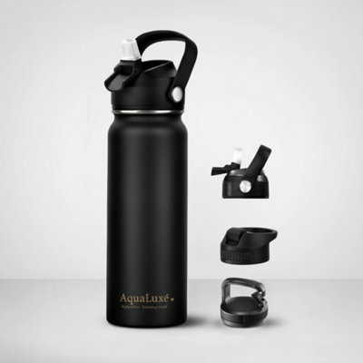  - 750Ml Triple Insulated Stainless Steel Water Bottle With Straw Lid