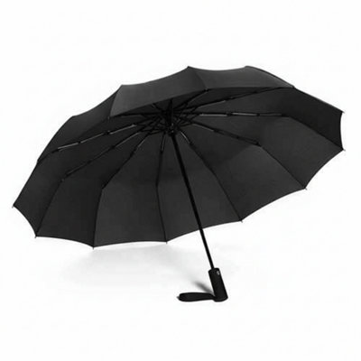 8 Rib Automatic Compact Travel Umbrella  Windproof Strong Folding Design from B&Q