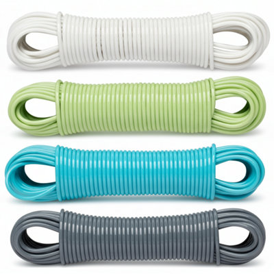  - Heavy Duty Steel Core Clothes Washing Line Strong Wire Rope Laundry Dryer Grey 15 Meters