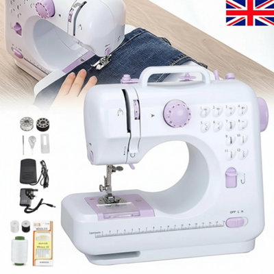 Portable Electric Sewing Machine For Beginners 12 Stitches With Pedal Mini Household Model from B&Q