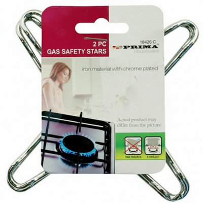 2Pcs Gas Hob Trivet Safety Star  Chrome Stove Burner Pan Support Stand from B&Q
