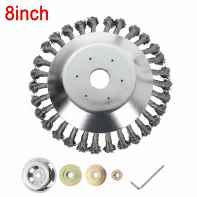  - 8 Inch Steel Wire Trimmer Head Weed Brush For Lawn Mower & Grass Cutter
