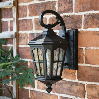 Black Outdoor Garden Wall Light Lantern Ip44 Traditional Modern Lighting from B&Q