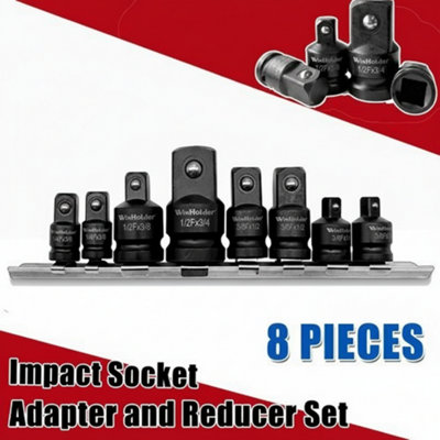 8Pcs Impact Socket Adapter & Reducer Set  Heavy Duty Drive Converter Kit