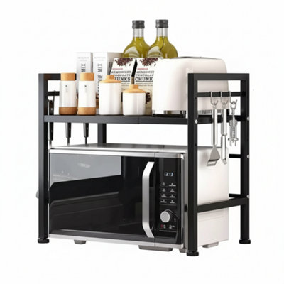  - 2 Tier Expandable Microwave Oven Rack Stand Kitchen Storage Shelf