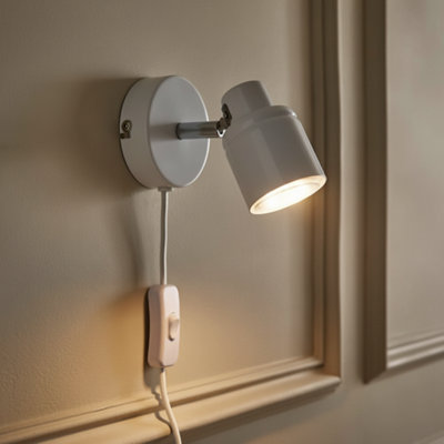 Adjustable Plug-In Wall Spotlight Bedside Reading Lamp from B&Q