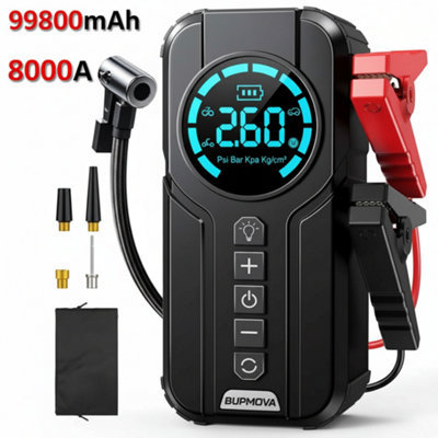 Portable 8000A Car Jump Starter With Air Compressor & Power Bank from B&Q