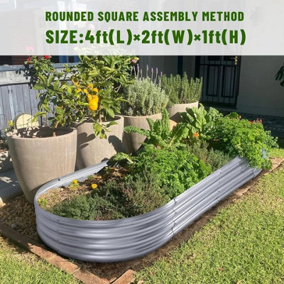  - Galvanised Steel Raised Garden Bed Oval Shape 120 X 60 X 30 Planter