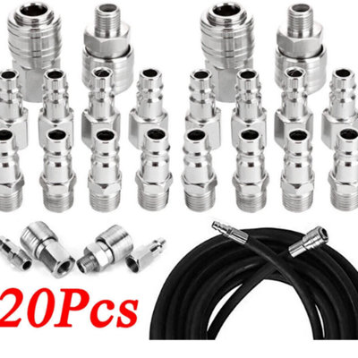 20Pcs 1/4 Euro Air Line Fittings Quick Release Hose Coupler For Compressor from B&Q