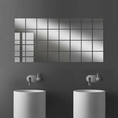  - Decorative Mirror Wall Tiles Self Adhesive Square Stick On Panels