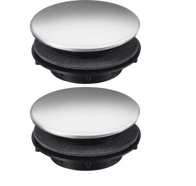 2-Piece Stainless Steel Sink Tap Hole Cover Plugs 36mm Kitchen Basin Blanking Stoppers from B&Q