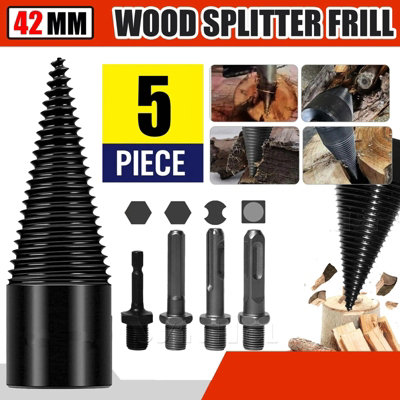 42mm Firewood Drill Bit Wood Cone Log Splitter Screw Hex Shank Square from B&Q