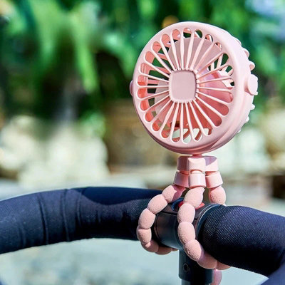 Pink Portable Clip On  Stroller Fan Usb Rechargeable 3 Speeds from B&Q