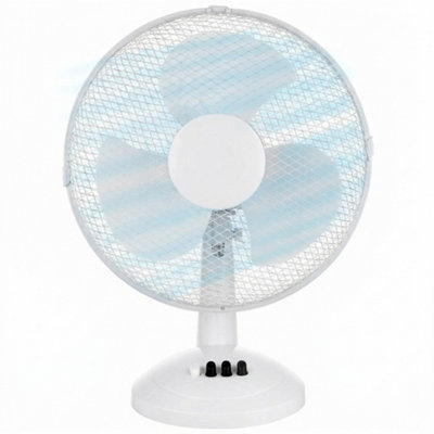 12 Inch Quiet Oscillating Desk Fan With 3 Speeds And Adjustable Tilt from B&Q