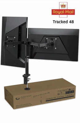 Dual Monitor Arm  13 32Inch Screens Desk Mount With Clamp 180Degree Tilt And 360Degree Swivel from B&Q