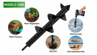 Garden Auger Spiral Drill Bit For Post Hole Digging And Planting from B&Q