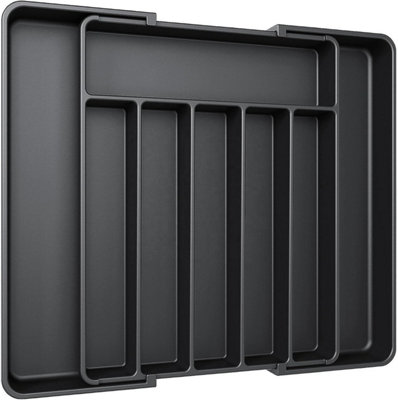  - Expandable Cutlery Tray Kitchen Drawer Organiser 8 Large Compartments Storage