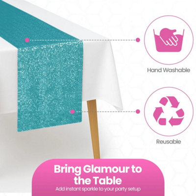 Glitter Table Runner For Dining Wedding Party from B&Q