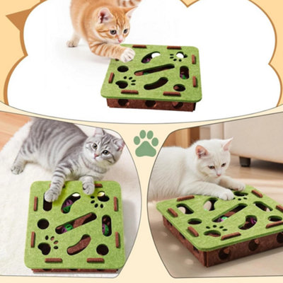 Interactive Cat Puzzle Toy Felt Maze Box For Indoor Play from B&Q