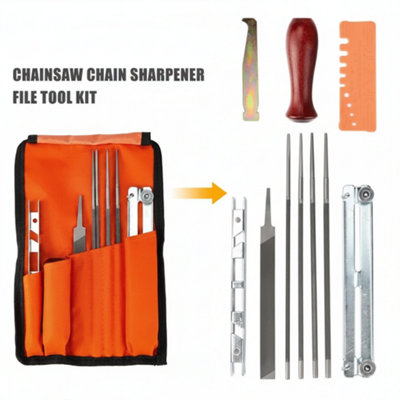 11Pcs Chainsaw Sharpening Kit  Chain File Filing Tool Set For Precision Saw Maintenance from B&Q