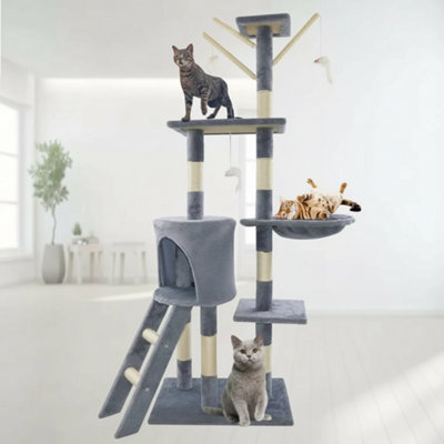 Dayplus 140Cm Cat Tree Tower  Cat Scratching Post & Activity Climbing Centre