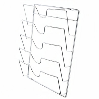 Kitchen Lid Storage Rack Cabinet Organizer Holds 5 Pan Lids Durable Chrome Finish Space Saving from B&Q