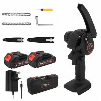 21V 4&6Inch Mini Cordless Chainsaw With 2.0Ah 2X BatteryElectric Handheld Saw from B&Q