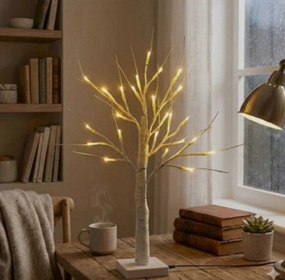  - Led Twig Birch Table Tree Light Up Branch Lights Desktop Dinner Lamp Warm