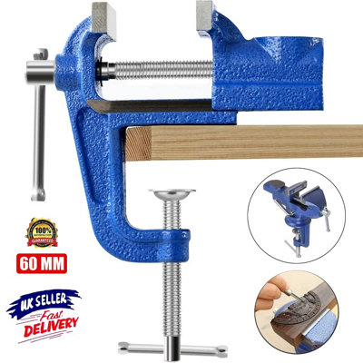 2.5 Inch Heavy Duty Table Vise Workbench Vice Swivel Base Clamp from B&Q