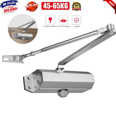  - Heavy Duty Door Closer Automatic Self Closing Adjustable 45 To 65 Kilograms Fire Rated