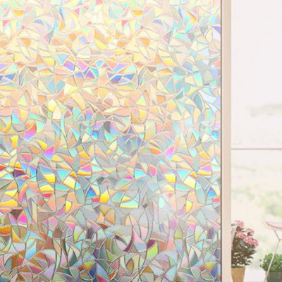 Rainbow Frosted Window Film Privacy Static Cling Glass Sticker