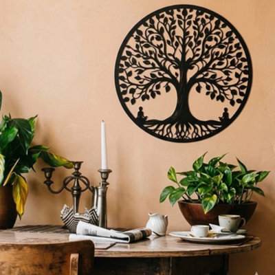 Tree Of Life Metal Wall Art Garden Hanging Decor from B&Q