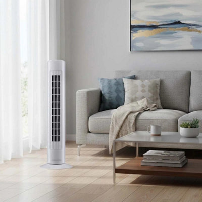 29 Inch Bladeless Tower Fan With Quiet Oscillation from B&Q