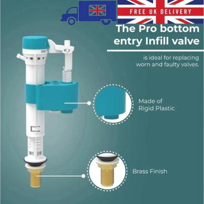 Brass Inlet Bottom Entry Toilet Cistern Fill Valve With Plastic Float from B&Q