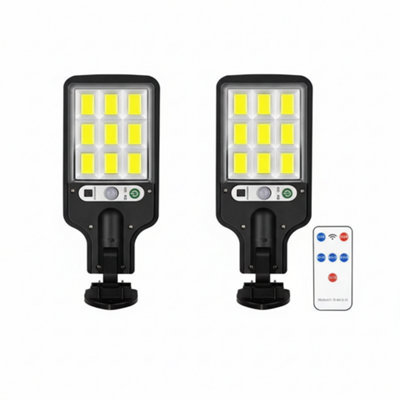 2X 6000W Led Solar Pir Motion Sensor Wall Light Security Outdoor Garden Lamps from B&Q