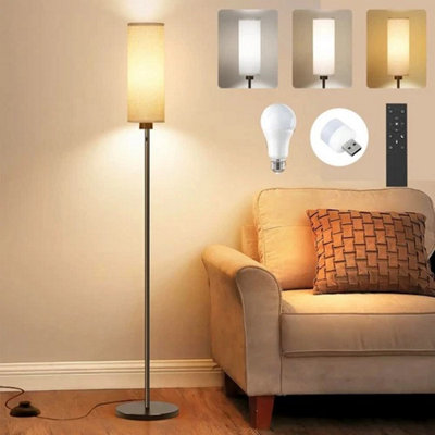  - Modern Led Floor Lamp 3 Color Dimmable Reading Light With Magnetic Remote Control