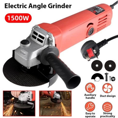  - 1500W Electric Angle Grinder Corded Cutting Grinding Tool Heavy 115 125mm Disc
